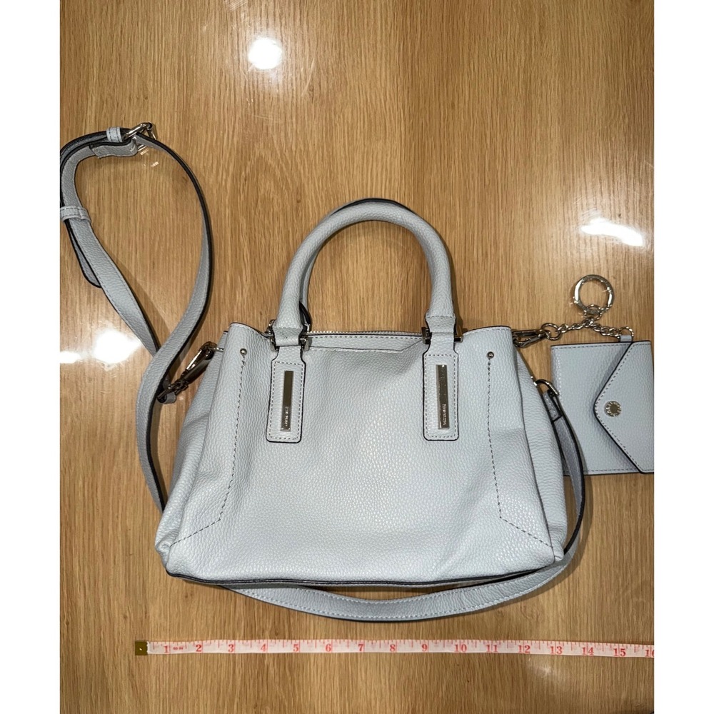 Steve Madden Light Blue Pebbled Satchel Crossbody Bag with Coin Purse Accessory
